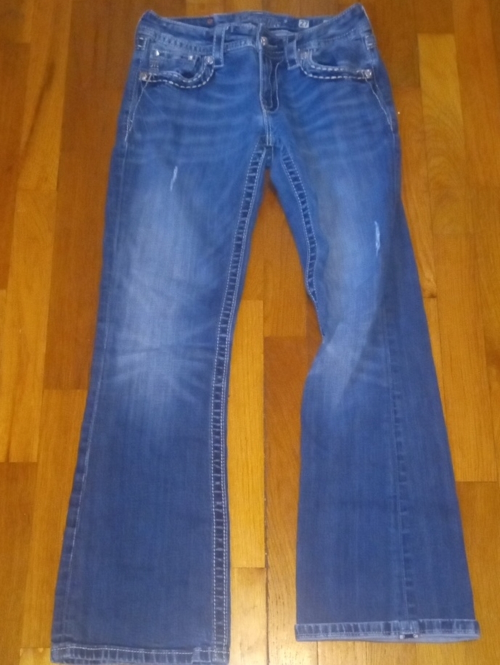 MISS ME boot cut jeans size 27, embellished pockets